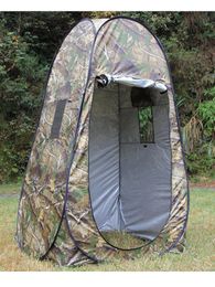 Tents and Shelters Single Person Portable Privacy Shower Toilet Camping Pop Up Tent Camouflage UV Function Outdoor Dressing Pography Watch Bird 231021