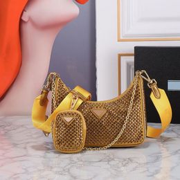 Super Designer Crossbody bag PRADes two in one Temperament Diamond filled Star Womens Mobile Phone Bag Shoulder bag 23 blingbling Tote Handbag Crescent pouch Purse