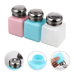 Nail Gel 3 Pcs Remover Press Bottle Liquid Laundry Detergent Dispenser Toiletries Empty Plastic Pump