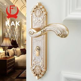 Door Locks KAK European Style Mute Room Door Lock Handle Fashion Interior Door Knobs Lock Luxurious Anti-Theft Gate Lock Furniture Hardware 231021