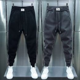 Mens Pants Sweatpants Solid Loose Fit Sweatpant Winter Warm Fleece Joggers Unisex Elastic Waist Track Male Trousers 231020