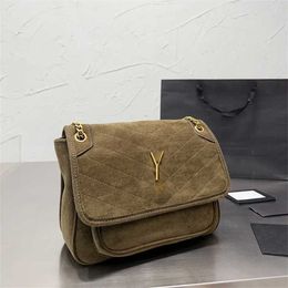 Classic Cross Body Shoulder Bags Women Y-letter Suede Messenger Bag Lady Brand Gold Chain Designer Handbags Wallet 231013