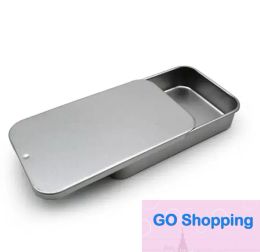 Simple Fast White Sliding Tin Box Mint Packing Box Food Container Boxes Small Metal Case Size 80x50x15mm