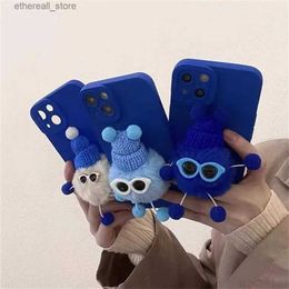 Cell Phone Cases Plush doll is suitable for 14 mobile phone case iPhone 13 promax xr bracket Soft shell couple protective sleeve Q231021