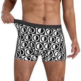 Underpants Geo Print Underwear Black White Circles 3D Pouch Boxer Shorts Design Brief Breathable Males Plus Size