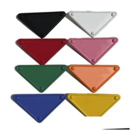 Pins Brooches 8 Colors Designer P Version Men Women Triangle English Letters Diy Badge Logo Brooch Pin Buckle Bag Clothing Decorati Dhtgm