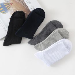 Men's Socks Men's High Quality 5Pairs/Lot Men's Cotton Black White Business Breathable Double Needle Male Long Autumn Winter