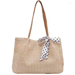 Evening Bags Casual Straw Women Shoulder Wicker Woven Handbags Rattan Summer Beach Bag Large Capacity Tote Lady Big Purses Shopper