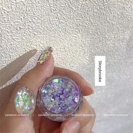 Nail Glitter 1Box 3D Art Gold Silver Aluminium Sparkly Irregular Flakes Sequins Chrome Powder For Manicure Decorations NLCB01-08