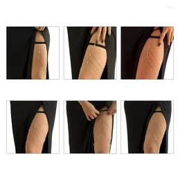 Belts Q39C Multi Layer Tassel Thigh Chain Antislip Belt Beach Bikini Nightclub Leg Decors