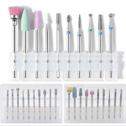 Nail Manicure Set 10Pcs box Multi Functional Cutters Electric Drill Bits For Pedicure Tungsten alloy Grinding Head Tools 231020
