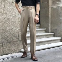 Men's Suits Men's Korean Fashion Men Suit Pants High Waist Lightweight Business Trousers For Loose Straight Classic Pant 2023 D123