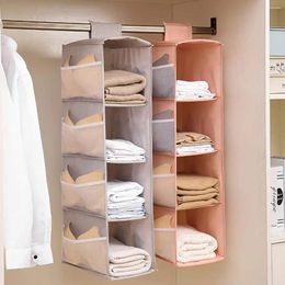 Storage Boxes 2/3/4Tier Wardrobe Hanging Bag Interlayer Drawer Type Clothes Hangers Holder Portable Organizer Closet