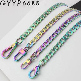Bag Parts Accessories Width 10mm Rainbow chain bags purses strap accessory factory quality plating cover wholesale Flat chain 231020