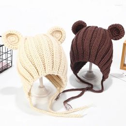 Berets Baby Winter Hat Cartoon Ears Kids Knitted Hats For Girls Boys Toddler Beanie Infant Bonnet Cap 1-3Y Gorras Para Hombres