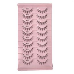 False Eyelashes 2023 Manga Lashes 10 Pairs 3D Clear Band Natural Look Wispy Mink Fluffy Cat Eye Pack Fake