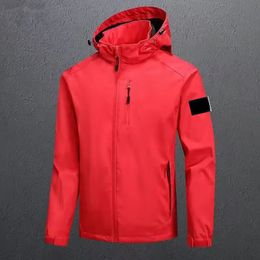 Men's Vests Brand embroidered badge spring and autumn men's jacket stand collar hooded solid Colour casual windproof outdoor 231020
