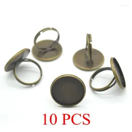 Cluster Rings 10 PCS Ring 20mm Glass Cabochon DIY Jewellery Settings Blank Base Fit Valentine's Day Handcraft Gift