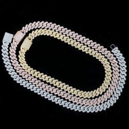 15mm Hip Hop Necklace Fine Jewelry Real Silver 925 Moissanite Vvs Chain Miami Cuban Link Chain