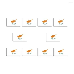 Brooches 10Pcs Cyprus Flag Brooch Vintage Lapel Pins For Backpacks Hat Clothes Patriotic Trinket Acrylic Jewellery Badges