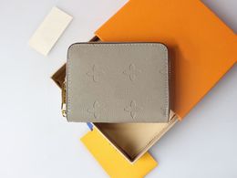 Diamond Grain Zipper Wallet Short Coin Purse Designer Wallets Victorine Ladies Genuine Leather Coins Purses Cards Holder mini size