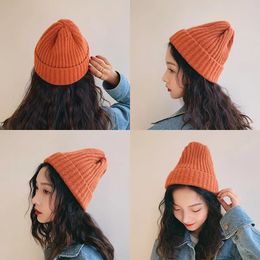 Wide Brim Hats Bucket Beanie Winter for Women Men Boys Girls Crochet Skullies Hat Solid Color Unisex Autumn Knitted Beanies Caps Wild Accessories 231020