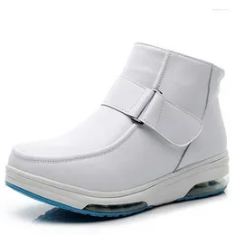 Boots 2023 Genuine Leather Winter Air Cushion Shoes Warm Sneakers White Fashion Casual Women