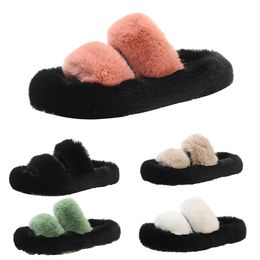 slippers women platform slides shoes fur winter snow warm sandals pink yellow black fur slippe women shoes size 35-40