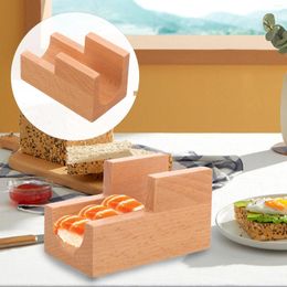 Dinnerware Sets Wooden Serving Tray Sushi Counter Stand Cutlery Japanese Style Plate Display Rack Reusable Trays Decorative