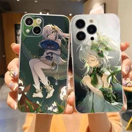 Cell Phone Cases Nahida Genshin Impact Cute Girl Case For iPhone 11 12 Mini 13 14 15 Pro XS Max X 8 7 6s Plus 5 SE XR Transparent Shell 231021