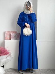 Ethnic Clothing Baya Muslim Abaya Dubai Dress Middle East Party For Women Fashion Nail Pearl Hui