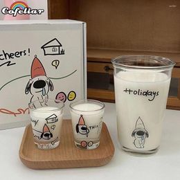 Wine Glasses Japanese Style Shochu Glass Cartoon Cute Runny Nose Puppy Small Juice Couple Cup Gift Set