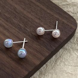Stud Earrings 925 Silver 14K Gold Plated Mini Colorful Pearl Vintage Retro Design Girl Gift Elegant Simple Trendy Jewelry
