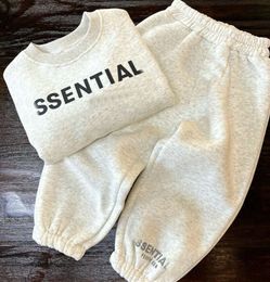 Fashion Kids Sport Clothing Sets Boys Girls Sweatshirt Pants Velvet Warm 2pcs Children Clothes outfits02585
