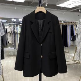 Women's Suits SuperAen Black Suit Jacket Women Spring And Autumn 2023 Korean Style Fashion Blazer Coat