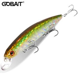 Baits Lures GOBAIT Floating Minnow 14cm 24g Top Water Fishing Lure Weight System HardBait Suspending Wobbler 3 Treble Hooks Jerk Bait 015m 231020