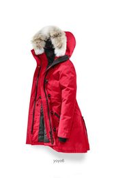 canda goose jacket New Canada Women Parka High Quality Long Hooded Wolf Fur Fashion Warm Down Outdoor Coat goose jacket 0Z1C