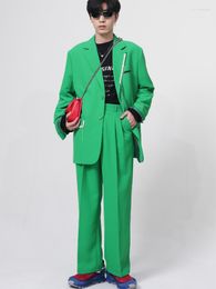 Men's Suits Men's SYUHGFA Men Clothing 2023 Spring Oversize Suit Coat Causal Korean Streetwear Fashion Long Sleeve Office Blazers Male