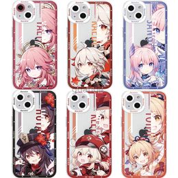 Cell Phone Cases Anime Genshin Impact Clear Case For iPhone 15 14 13 12 11 Mini Pro XS Max XR X 8 7 Plus SE 2022 2020Matte Bumper 231021