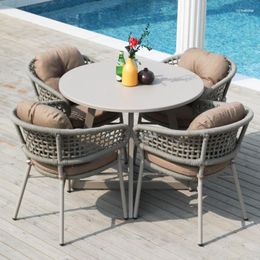 Camp Furniture Nordic Outdoor Garden Chair Leisure Rattan Courtyard Aluminium Alloy Dining Balcony Chaise De Jardin Patio WK50GC