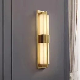 Wall Lamp Natural Cuboid Marble LED Lights Gold Black Copper For Living Room Restaurant Bedroom Aisle Stairs Sconce