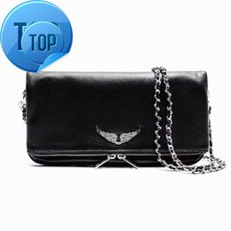 Zadig Voltaire Pochette Rock Swing Your Clutch Bag Wings Tote luxurys Shoulder Designer handbag Genuine Leather Womens fashion mens Wallets lady Cross Body ba