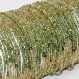 Loose Gemstones Natural Yellow-Green Tourmaline Faceted Round Beads 2mm - Selected Color