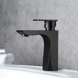 Bathroom Sink Faucets Black Square Faucet Single Handle Cold Mixer Basin Wash Tap Toilet Deck Mounted