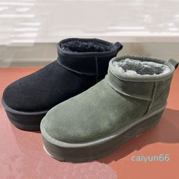 Classic Ultra Mini Platform Boot Snow Boots Slippers Suede Wool Comfort Winter Ankle Booties For Women