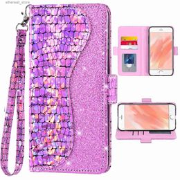 Cell Phone Cases Sequin Glitter Flip Cover Leather Wallet Phone Case For TCL 20E/20Y/6125F 20L/20S/20L+ 10 20 Pro 10L Lite Revvl 4 Plus V+ 5G UW Q231021