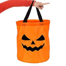 Halloween Light Candy Trick Treat Bags Led Lights for Storage Bucket Reusable Thanksgiving Gift Basket Kids Decorations 220923