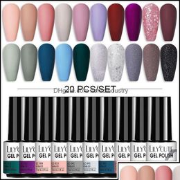 Nail Art Kits Lilycute 7Ml Gel Polish Set Semi Permanent Hybrid Varnish Matte Base Top Coat Soak Off Uv Led Varnishes Dr Homeindustr Dhc2F