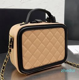 Bag Caviar Calfskin Leather Designer Quilted Plaid Gold Metal Fashion Bags Chain Double Zipper Crossbody Cosmetic Wholesale Bags