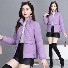 Women's Trench Coats Fashion-Style Clothes Short Stand Collar Loose Jacket Slim Woman Standing Pocket Ladies Warm Overcoat